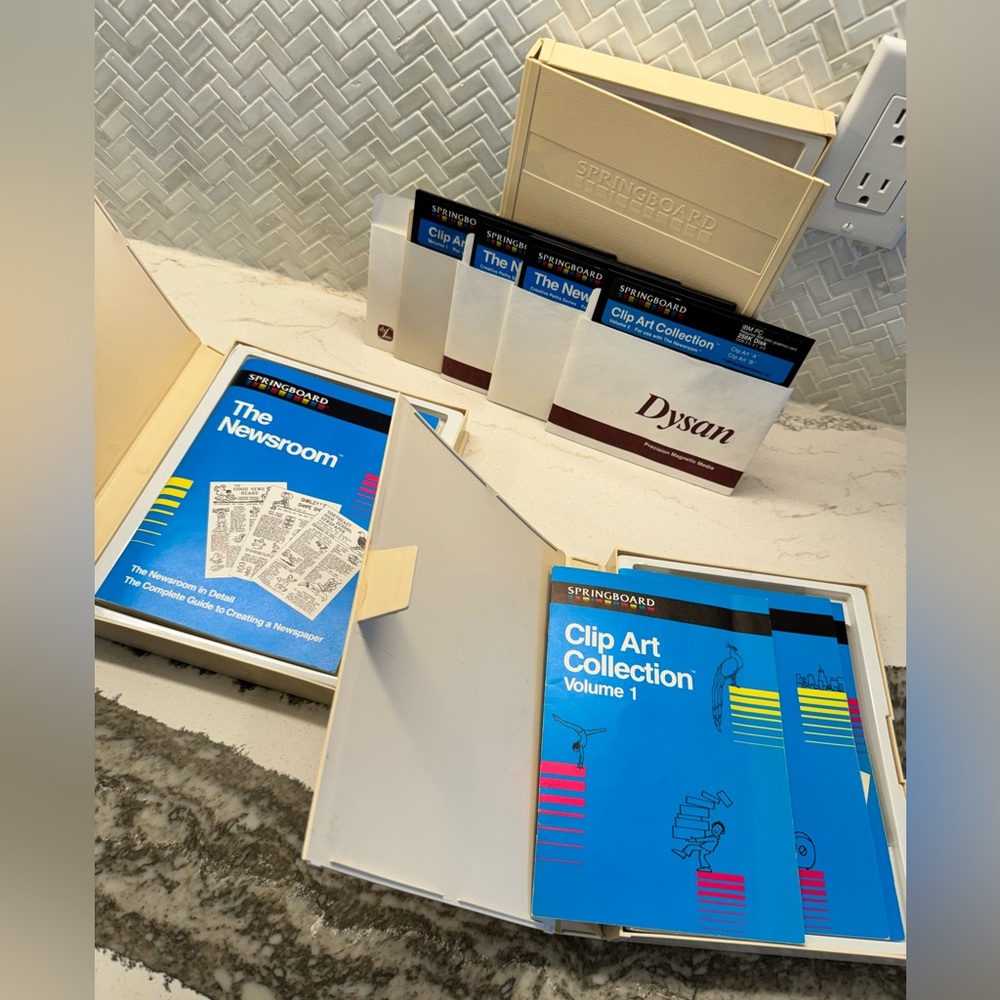 Springboard Newsroom Pro Floppy Disks IBM Tandy Software 1986 Vintage PC 3 Units